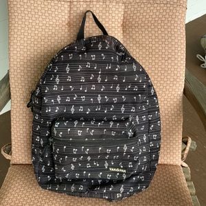 Music notes backpack yak pack with front pocket
